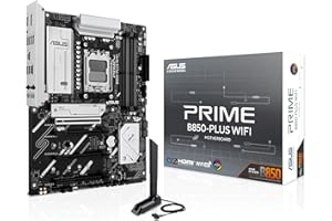 ASUS PRIME B850-PLUS WIFI, AMD ATX Motherboard, 8+2+1 Phase Power, DDR5 Slot, PCIe 5.0, 3 M.2 Slots, Wi-Fi 6E, Ethernet Realtek 2.5Gb, DisplayPort, HDMI, USB-A and USB-C 10Gbps, Aura Sync