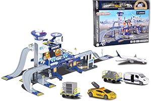 Simba Dickie Majorette Creatix Lufthansa Airport, Set di Giocattoli XXL aeroporto, con Aereo e Veicoli, 3 Piani, Ascensore, Torre con Luce e Suono, Multicolore, 13 cm, 212050018038