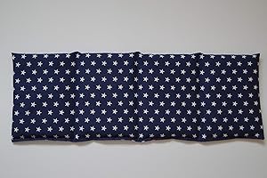 TITSCH Roggenkissen Bio-Roggen 4-Kammern 50cm x 17cm dunkelblau mit weißen Sternen