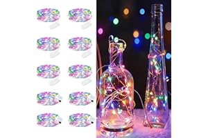 ‎MAXEE Maxee 10 Stück 1M Farbig LED Lichterkette Batterie, Wasserdicht für DIY, Party, Stimmung Lichter, Weihnachtsdeko, Innen- und Außenbereich Deko, 4 Stück Quadratische + 6 Stück Flache Lichterkette