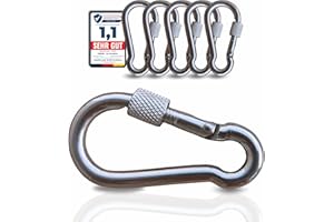 PinPro A4 Edelstahl Schraubkarabiner | Größe und Anzahl wählbar | 480kg-940kg Bruchlast | Rostfreier NIRO AISI 316 Karabiner mit Sicherheitsmutter