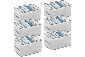 Rdusi Wardrobe Storage Organiser Set of 6 Pieces,7 Compartment Wardrobe Organiser With Handle,Non-Woven Folding Clothes Storage Boxes,For Clothes,Trousers Etc,Home Storage.