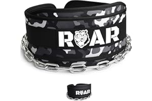 Roar® Cintura Dip Zavorra Uomo – Cintura Per Zavorra E Trazioni Zavorrate, Cintura Sovraccarico Palestra Con 2 Moschettoni Per Allenamenti Con Pesi