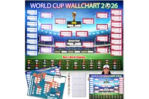 Aurblyn 2PCS World Cup Football 2026 Foldable Poster 2026 World Cup Ball Competition Schedule Includes 1 National Flag-Themed Writing Pens And 8 Circular Double Sided Adhesive Rings Fan Gifts 58x42cm