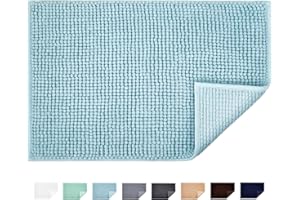 JARITTO Tapis de Bain Antidérapant Absorbant Tapis de Salle de Bain pour Sortie de Douche Baignoire Toilette Cuisine en Microfibre Chenille Lavable en Machine 40 x 60 cm (Bleu Clair)