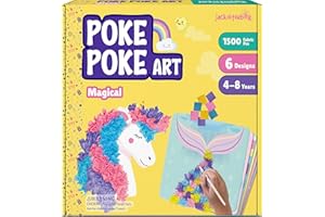 jackinthebox Poke Poke Art for Kids - Unicorns, Mermaids, Princess, Cupcakes, Mess-Free Sewing Art for Children, Toys for Girls and Boys Ages 4 5 6 7 8, Great Gift for Children, DIY Creative Activity