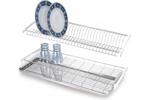 Casabriko 50256 Scolapiatti da Incasso con Vaschetta Raccogligocce, Inox, Argento, 60 cm