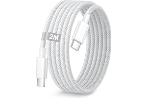 USB C-kabel 2 m, USBC till USB C laddningskabel 2 m USBC kabel 60 W PD snabbladdningskabel nylon för i Phone 16/16 Pro Max/15/15 Pro Max, Samsung Galaxy S25/S24/S23, iPad Pro/Air, MacBook, Huawei och