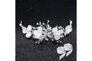 CREWELL Haarschmuck Kommunion Mädchen,Kommunion Haarschmuck für Mädchen Blumenkranz Haare Haarschmuck Kommunion Blumenkranz Haare Haarschmuck Mädchen