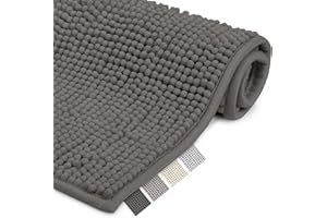 ‎BEAUTISSU Beautissu Badematte rutschfest 70x100 cm Chenille Badezimmerteppich Groß Flauschig Badteppich rutschfest waschbar Badvorleger Bad Teppich Badezimmer Duschvorleger Badematte Anthrazit – BeauMare WR