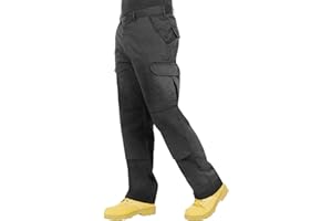 ProLuxe Pantaloni da Lavoro da Uomo, Resistenti, Modello Cargo, con Tasche Imbottite sulle Ginocchia e Cuciture rinforzate