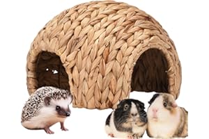 PACIENJO Kaninchenhäuser und Verstecke - Natürliches und sicheres Meerschweinchenhaus,Handgefertigtes Häschen-Grashaus, bequemes Häschen-Hamster-Haus, Rohrkolben-Kaninchen-Versteck