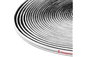 STEIGNER Joint brosse porte coulissante d'armoire 4,8x4 mm 10m | Joint autocollant de porte d'armoire dans la chambre, le couloir, le dressing | Couleur : Noir