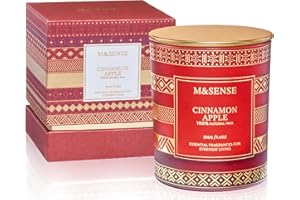 M&SENSE Świeca zapachowa cynamonowa w szkle, naturalna nietoksyczna świeca sojowa do domu, pachnąca świeca świąteczna, prezent 45 godzin, długi czas palenia, prezent dla kobiet i mężczyzn, 210 g