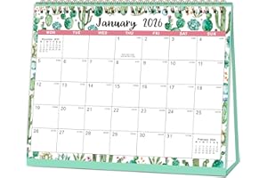 INDEME Calendar 2026 - Desk Calendar 2026, 12 Month Calendar from January 2026 - December 2026, 10" x 8.3", Stand Up Desk Calendar with Strong Twin-Wire Binding