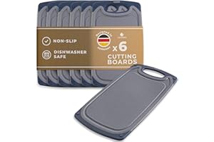 EXITOSO Set 6 Taglieri professionali da cucina con bordo - Set taglieri plastica grandi e piccoli - Taglieri tagliere cucina in plastica grande taglieri cucina Set taglieri cucina, stesse misure
