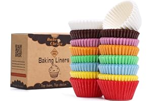 BAKE CHOICE Caissette Muffins Papier Mini,400 pièces Multicolore,Diamètre du Fond 3,5 CM,Caissettes Cupcake,Parchemin & Résistant à la Graisse,Mini Taille 3,5×2,4×5 CM