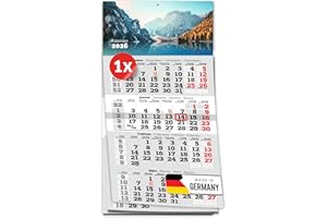 ‎PRIMUS-PRINT.DE PRIMUS PRINT 4-Monats Einblockkalender 2026 mit Schieber - Wandkalender zum Aufhängen - großer Monatskalender- inklusive Feiertagen - verschiedene Motive, verschiedene Sets [ 1x Pragser Wildsee ]