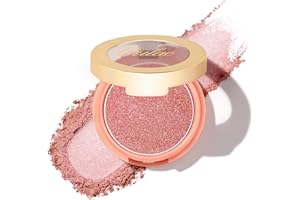 Oulac Maquillage Femme Blush, Fard à joues Shimmer Résistant à l'estompage Make up, Tenue Longue Durée étanche et Résistante à la sueur, Vegan Blusher & Cruelty-Free, F06 Pinky Ice