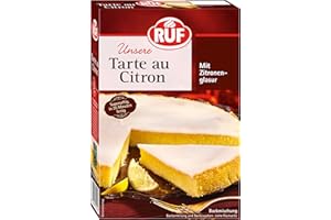 ‎RUF RUF Tarte au Citron, Backmischung für einen schnellen Zitronen-Kuchen französischer Art, mit fruchtiger Zitronen-Glasur