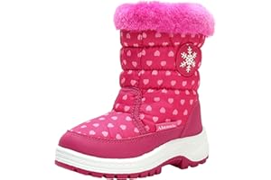 Ahannie Enfant Bottes de Neige Hiver, Fille Bottines Chaudes De Coton Antidérapantes Extérieures