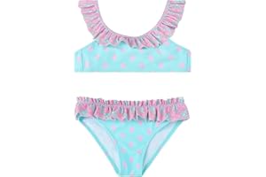 POWER FLOWER Costume da Bagno per Ragazze Costume Intero a Due Pezzi con Volant Set di Costumi da Bagno Tankini Abbigliamento Mare per Bambini 4-16 Anni Ragazza