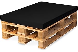 ‎TEXDEKO TexDeko® BEZUG (ohne Füllung) für Palettenkissen 120x80x10 cm wasserabweisend waschbar In- & Outdoor Made in EU (Schwarz)