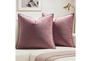 MIULEE 2er Set Samt Kissenbezug Flansch Kissenhülle Dekorative Sofakissen Dekokissen Kissenbezüge Zierkissenbezug für Wohnzimmer 40x40 cm Marmelade