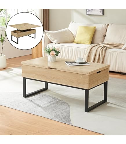 Salontafel Rauli eikenkleurig en zwart 100x50x47 cm [en.casa
