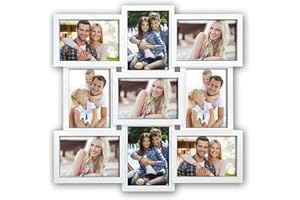 ZEP XB14W Santander Multipla per 9 Foto, in Resina, 13 x 18 cm, Colore: Bianco, vetro