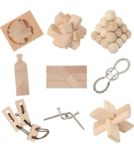 Bartl 500264 Juego De Rompecabezas De Madera A (9 Puzzles), Juegos De Habilidad Para Adultos Y Niños