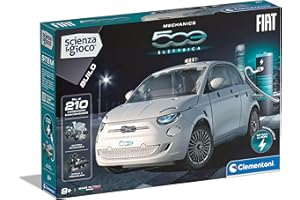 Clementoni Scienza e Gioco Build - Fiat 500 Elettrica, Modellino Auto da Costruire, Kit di Costruzioni Bambini 8+ Anni, con 210+ Componenti, App Dedicata, Made in Italy, Lingua Italiana, 19323