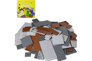 Cabeeskii 130PCS Platten Set Bauplatte in 11 Größen 3 Farben, Classic Bausteine Grundplatte Kompatibel mit Meisten Marken, Building Platte Set (Dunkelgrau, Hellgrau, Braun)