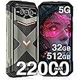 DOOGEE V MAX Pro Rugged Smartphone 5G, Dimensity 7050, 22000mAh, 32GB+512GB, Android 14 Rugged Phone, 108MP+20MP Night Vision Camera, 6.58" FHD+ 120Hz, 5G Dual SIM Free Mobile Phone, WiFi 6/NFC/IP69K