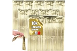 ‎COM-FOUR com-four® 10x Lametta - Goldfarbene Lametta Girlande für Weihnachten - Christbaumschmuck für den Tannenbaum - Lametta-Vorhang mit glatten Fäden (goldfarben - 10 Stück)