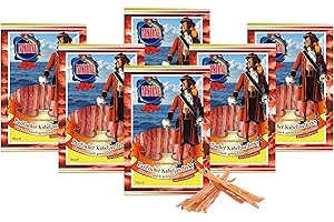 ‎MSDM Pazifischer Kabeljau - Pikant (6x36g Pack) - Fisch Jerky I High Protein I Snacks I Trockenfisch Omega 3 I Beef Jerky, Trockenfleisch & Chips Alternative Keto
