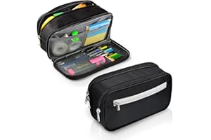 Maomaoyu Trousse à Crayons Grande Capacité avec 3 Compartiments, Trousse Enfant Cadeaux pour Filles et Garçons de Vacances pour Les élèves du Primaire, Trousse Scolaire pour Cadeaux Anniversaire