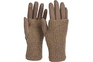 styleBREAKER Damen 3 in 1 Touchscreen Handschuhe mit abnehmbarer Strick Stulpe | Winterhandschuhe | 3 Tragevarianten | Weich warm elastisch in vielen Farben
