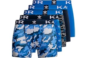 Kandor Bokserki męskie – bokserki dla mężczyzn, wielopak 3,5,6 sztuk, wygodna bielizna męska ze stretchu, kolorowe i czarne majtki, wielopak męskich majtek