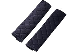 lydnkim Coussinets Ceinture de Sécurité 2 Pièces, Rembourrés & Doux Housses de Sangle pour Voiture, Poussette, Sac à Dos – Harnais Confort, Fermeture Auto-Agrippante Facile (Noir)