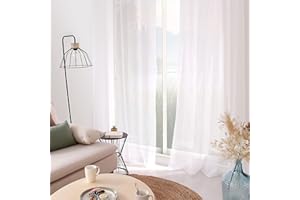 ED ENJOY HOME Enjoy Home - Para szyb, prostych - Poliester - 140x240 cm - Biały - Kolekcja Sablé - Gotowy do montażu - Można prać w temperaturze 30° - do wszystkich pomieszczeń - Pościel domowa - Zasłony