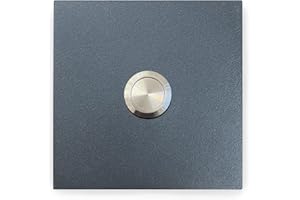 KTC-Home PREMIUM Türklingel Anthrazit - Flacher Drucktaster - Größe: 8x8cm - RAL 7016 - UV & Witterungsbeständig - Pulverbeschichtet