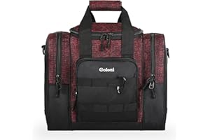 Goloni | Bowlingballtasche für Singer Ball mit gepolsterter Ballhalterung, 2 Taschen für Bowlingschuhe bis Größe 44 und Zubehör