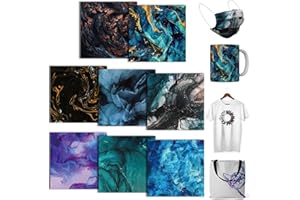 ‎LUCKIGUCK LUCKIGUCK Infusible- Transfer- Ink- Sheets- Marble- Watercolor-, Unschmelzbare Transfer-Tintenblätter 30.5 x 30.5 cm, Farb- und Mustertransferfolie (Marmor 1)