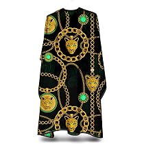 BABO Friseurumhang Crystal Barber – Schwarz/Gold, 140x160 Cm, Wasserabweisend – Für Barbershop & Friseurbedarf