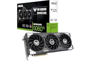 ASUS TUF Gaming GeForce RTX 5060 Ti 16GB GDDR7 OC Edition - Tarjeta gráfica Gaming (PCIe 5.0, HDMI/DP 2.1, diseño de 3,1 Ranuras, Grado Militar, Revestimiento PCB, Ventiladores axial-Tech)