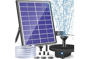POPOSOAP Solar Water Fountain Pump for Bird Bath, 6W Outdoor Solar Bird Bath Fountain Pump with DIY Tubing for Bird Bath, Ponds, Garden and Fish Tank