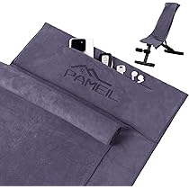 Fitness handdoek, 2 stuks, 120 x 50 cm, anti-slip sporthanddoek met ritsvak, 80 x 40 cm, kleine handdoeken, gymhanddoek, fitnesshanddoek van microvezel, voor sport, training, donkergrijs/blauw
