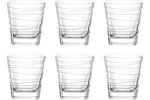 Leonardo Vario Struttura 019449 Lot de 6 verres à eau lavables au lave-vaisselle Motif rayures 250 ml