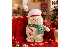 Lanpn Poduszka świąteczna, Poduszka Piernikowy Ludzik, świąteczna dekoracja, zimowe poduszki dekoracyjne, miękki polar Sherpa do dom salonu sypialni na kanapę Łóżko (Chłopiec, 34x52.5cm)